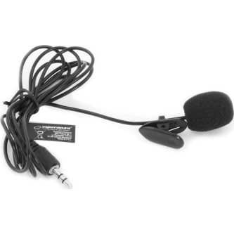 Esperanza Mini Microphone Clip Voice Δυναμικό Μικρόφωνο 3.5mm Πέτου, Clip On για Φωνητικά