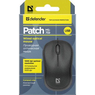 Defender MS-759 Ενσύρματο Mini Ποντίκι Μαύρο