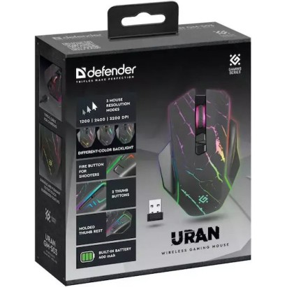 Defender GM-503 Ασύρματο RGB Gaming Ποντίκι 3200 DPI Μαύρο
