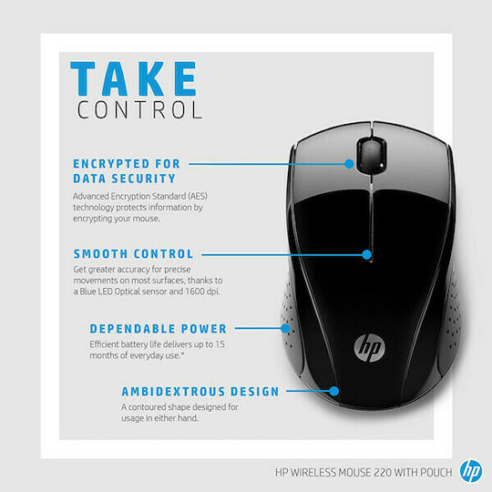 HP 220 Ασύρματο Ποντίκι Μαύρο