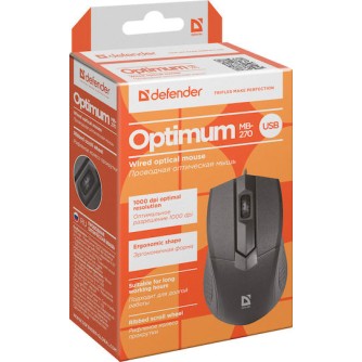 Defender Optimum MB-270 Ενσύρματο Ποντίκι Μαύρο
