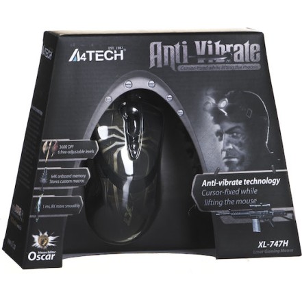A4Tech XL-747H Ενσύρματο Ποντίκι Μαύρο