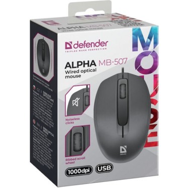 Defender Alpha MB-507 Ενσύρματο Ποντίκι Μαύρο