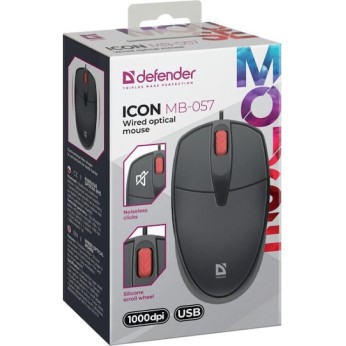 Defender Icon Mb-057 Black Ενσύρματο Ποντίκι Μαύρο