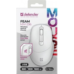 Defender Ασύρματο Ποντίκι Feam White