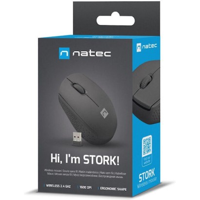 Natec Stork Ασύρματο Ποντίκι Μαύρο