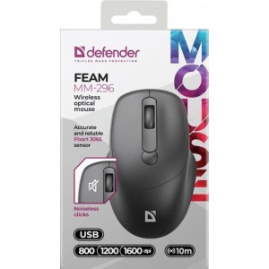 Defender Ασύρματο Ποντίκι Feam Black