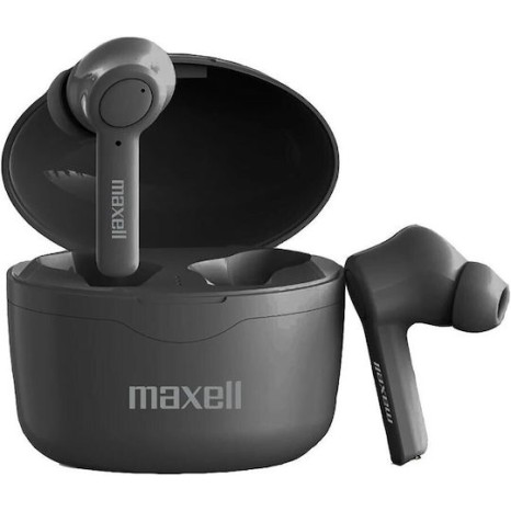 Maxell Bass 13 In-ear Bluetooth Handsfree Ακουστικά με Θήκη Φόρτισης Μαύρα