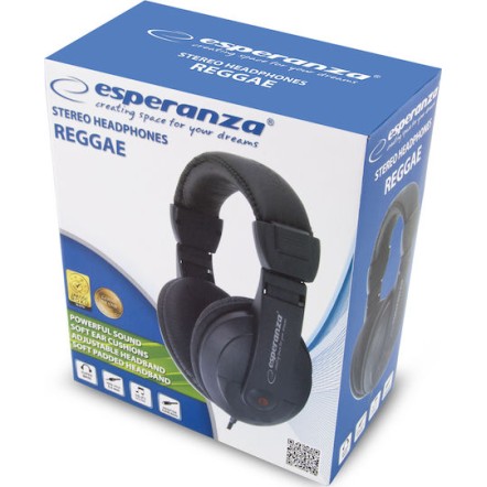 Esperanza Reggae Ενσύρματα Over Ear Ακουστικά Μαύρα