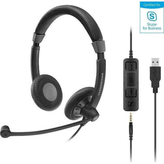 Sennheiser SC 75 USB MS On Ear Multimedia Ακουστικά με μικρόφωνο και σύνδεση 3.5mm Jack / USB-A