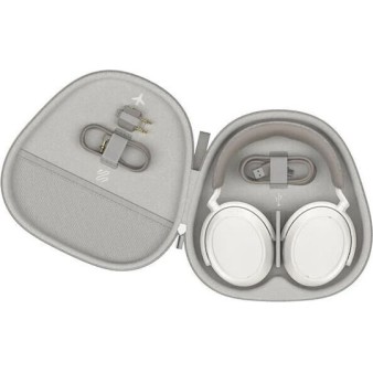 Sennheiser Momentum 4 Ασύρματα / Ενσύρματα Over Ear Ακουστικά με 60 ώρες Λειτουργίας και Quick Charge Λευκά