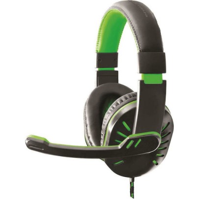 Esperanza Crow (Green) Over Ear Gaming Headset με σύνδεση 2x3.5mm Πράσινο