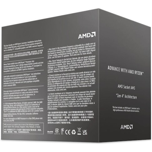AMD Ryzen 7 8700F 4.1GHz Επεξεργαστής 8 Πυρήνων για Socket AM5 σε Κουτί με Ψύκτρα