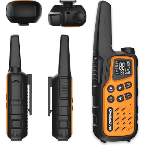 Baofeng Bf-t25e Ασύρματος Πομποδέκτης PMR 0.5W με Μονόχρωμη Οθόνη Σε Πορτοκαλί Χρώμα