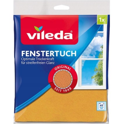 Vileda Microfibre Πανάκι Καθαρισμού με Μικροΐνες για Τζάμια Πορτοκαλί 40x36εκ.