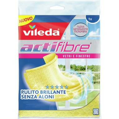 Vileda Actifibre Πανάκι Καθαρισμού με Μικροΐνες για Τζάμια Κίτρινο 36x32εκ.