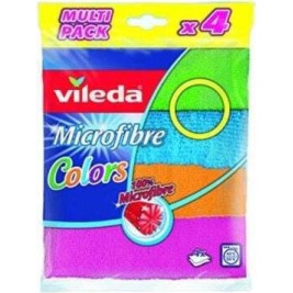 Vileda Microfibre Πανάκια Καθαρισμού με Μικροΐνες Γενικής Χρήσης Μπλε 30x36εκ. 4τμχ