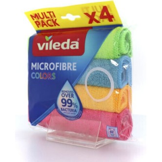 Vileda Microfibre Πανάκια Καθαρισμού με Μικροΐνες Γενικής Χρήσης Μπλε 30x36εκ. 4τμχ