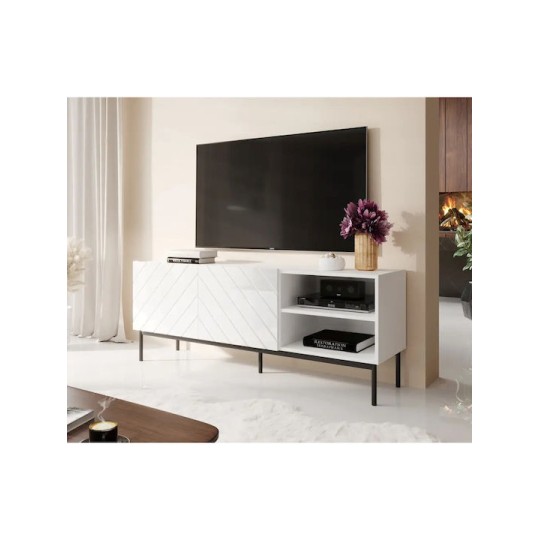 Abeto Rtv Μεταλλικό White/white Gloss Μ42xΠ60xΥ150cm