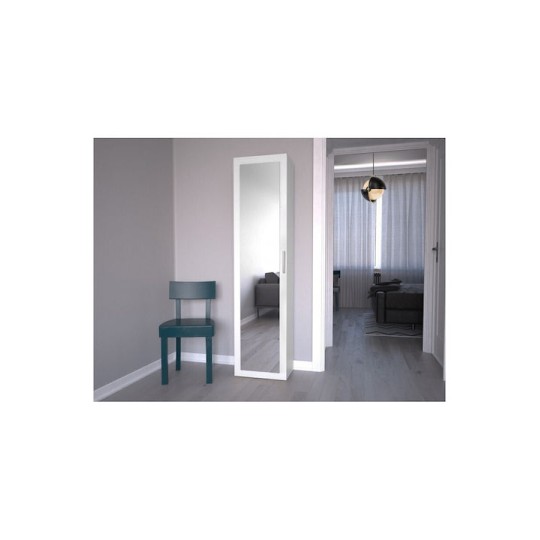 Duo Μονόφυλλη Ντουλάπα με Καθρέπτη White 80x54x150cm
