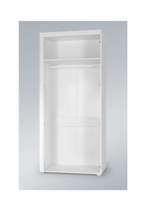 Samba Δίφυλλη Ντουλάπα White/black Gloss 90x55x203cm