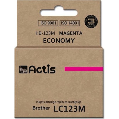 Actis Συμβατό Μελάνι Εκτυπωτή InkJet Brother LC123M 10ml Ματζέντα 1τμχ