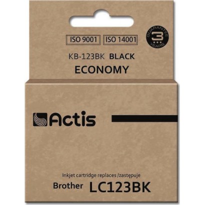 Actis Συμβατό Μελάνι Εκτυπωτή InkJet Brother LC123BK 610 Σελίδων 15ml Μαύρο 1τμχ