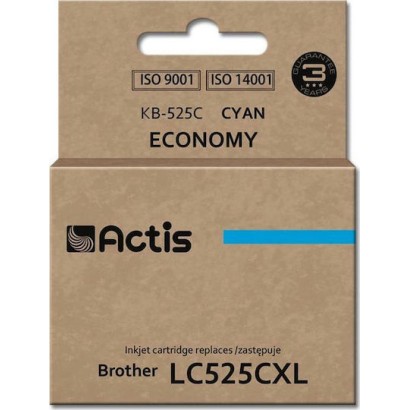Actis Συμβατό Μελάνι Εκτυπωτή InkJet Brother LC525CXL 15ml Κυανό 1τμχ
