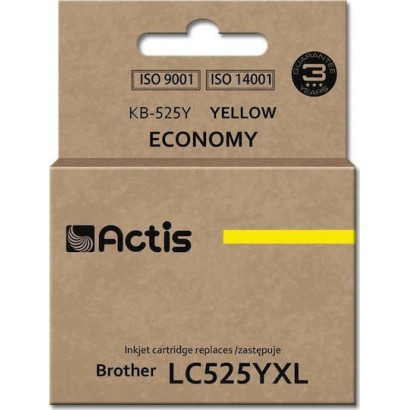 Actis Συμβατό Μελάνι Εκτυπωτή InkJet Brother LC525YXL 15ml Κίτρινο 1τμχ