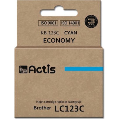 Actis Συμβατό Μελάνι Εκτυπωτή InkJet Brother LC123C 10ml Κυανό 1τμχ