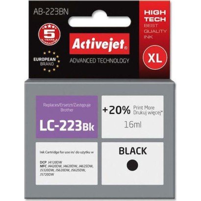 Active Jet Συμβατό Μελάνι Εκτυπωτή InkJet Brother LC-223BK 16ml Μαύρο 1τμχ