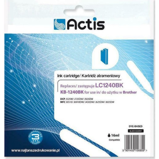 Actis Συμβατό Μελάνι Εκτυπωτή InkJet Brother LC1240BK 19ml Μαύρο