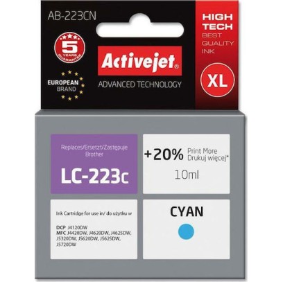 Active Jet Συμβατό Μελάνι Εκτυπωτή InkJet Brother LC-223C 10ml Κυανό