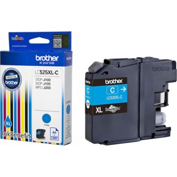 Brother LC-525XL Γνήσιο Μελάνι Εκτυπωτή InkJet Κυανό (LC-525XLC)