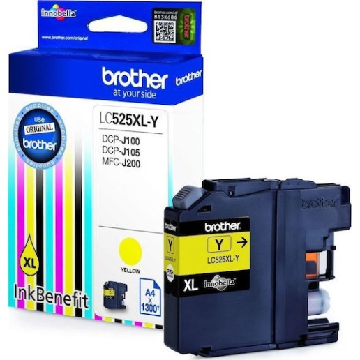 Brother LC-525XL Γνήσιο Μελάνι Εκτυπωτή InkJet Κίτρινο (LC-525XLY)