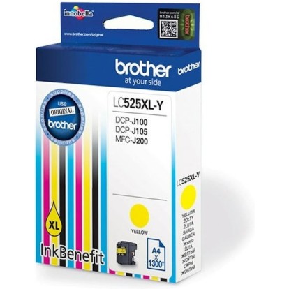 Brother LC-525XL Γνήσιο Μελάνι Εκτυπωτή InkJet Κίτρινο (LC-525XLY)