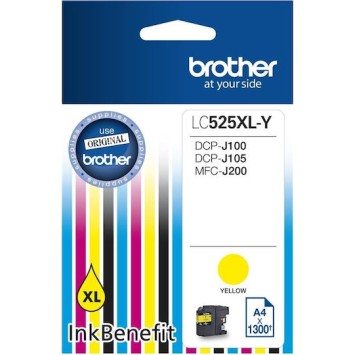 Brother LC-525XL Γνήσιο Μελάνι Εκτυπωτή InkJet Κίτρινο (LC-525XLY)