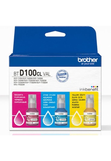 Brother BTD100 Γνήσιο Πακέτο 1 Μελανιών Εκτυπωτή InkJet Κίτρινο / Κυανό / Ματζέντα