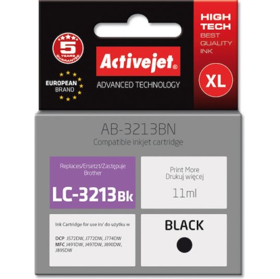 Active Jet Συμβατό Μελάνι Εκτυπωτή InkJet Brother LC-3213BK 11ml Μαύρο 1τμχ
