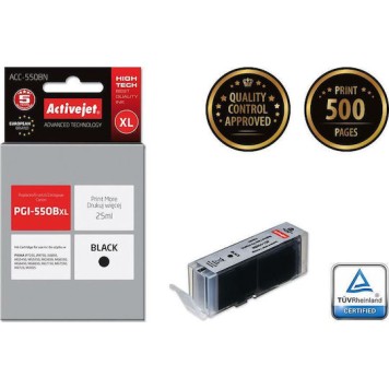 Active Jet Συμβατό Μελάνι Εκτυπωτή InkJet Canon PGI-550BK 25ml Μαύρο 1τμχ