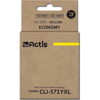 Actis Συμβατό Μελάνι Εκτυπωτή InkJet Canon CLI-571Y 12ml Κίτρινο 1τμχ