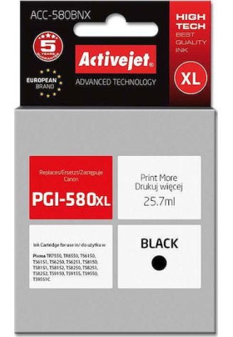 Active Jet Συμβατό Μελάνι Εκτυπωτή InkJet Canon PGI-580XL 25.7ml Μαύρο