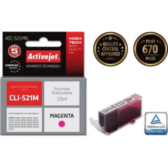 Active Jet Συμβατό Μελάνι Εκτυπωτή InkJet Canon CLI-521M 10ml Ματζέντα 1τμχ