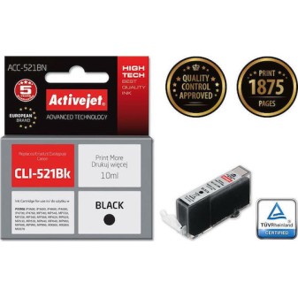 Active Jet Συμβατό Μελάνι Εκτυπωτή InkJet Canon CLI-521BK 10ml Μαύρο 1τμχ