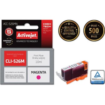 Active Jet Συμβατό Μελάνι Εκτυπωτή InkJet Canon CLI-526M 10ml Ματζέντα