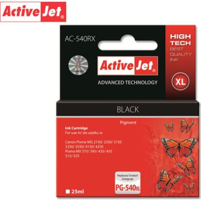 Active Jet Συμβατό Μελάνι Εκτυπωτή InkJet Canon PG-540XL 25ml Μαύρο 1τμχ