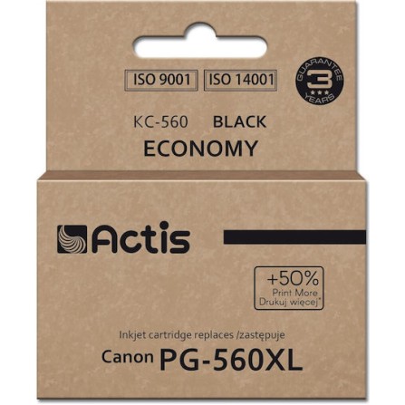 Actis Συμβατό Μελάνι Εκτυπωτή InkJet Canon PG-560XL 22ml Μαύρο 1τμχ