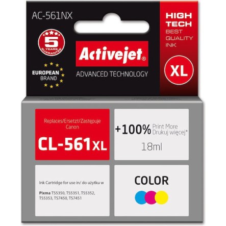 Active Jet Συμβατό Μελάνι Εκτυπωτή InkJet Brother CL-561XL 18ml Πολλαπλό (Color) 1τμχ