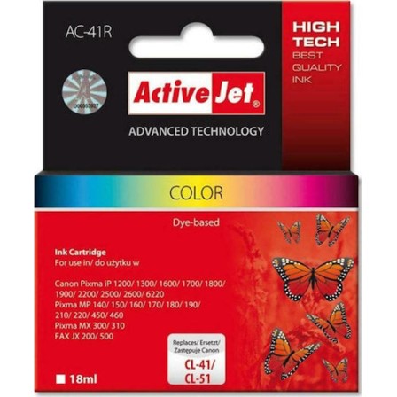Active Jet Συμβατό Μελάνι Εκτυπωτή InkJet Canon CL-41/CL-51 18ml Πολλαπλό (Color) 1τμχ