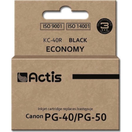 Actis Συμβατό Μελάνι Εκτυπωτή InkJet Canon PG-40/PG-50 25ml Μαύρο 1τμχ